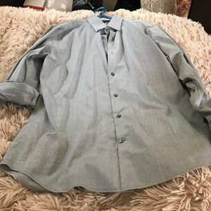 Express 1MX Dress Shirt Gray Sz L